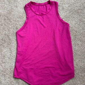 Lululemon Running Tank Top Hot Pink Magenta Size 4 Mesh Reflective